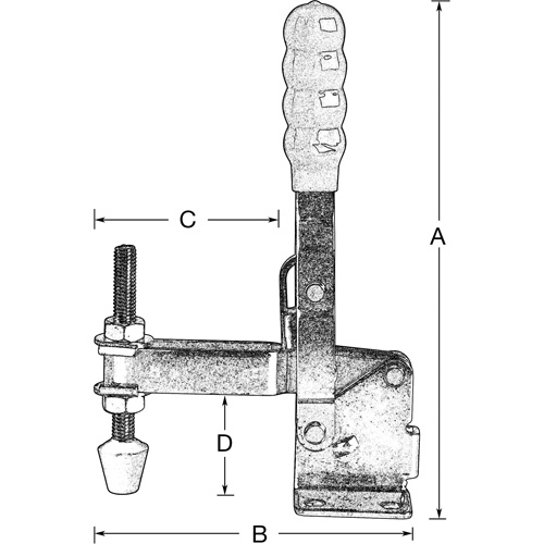 Vertical Hold-Down Clamps, 200 lbs. Clamping Force, Vertical WestPier