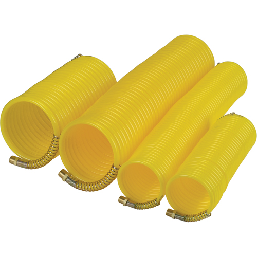 Tuyaux pneumatiques en nylon spiral&eacute; a/raccords, Air, 1/4" DI x 25' lo, Nylon, 200 psi &agrave; 23°C WestPier