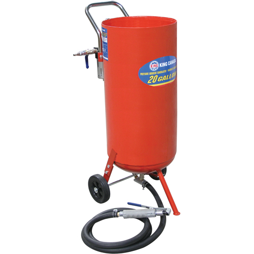 Pressure Abrasive Sandblasters, 6-25 CFM, 16.6 Gal. (20 US Gal) Tank WestPier