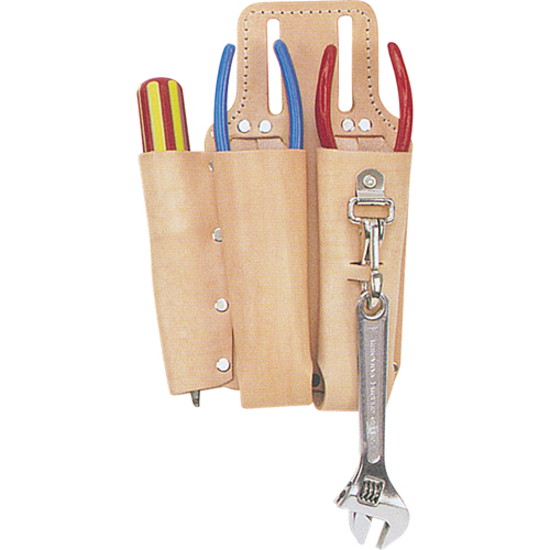 Lineman's Tool Pouch, Multiple Tool Holder, Leather, 3 Pockets WestPier