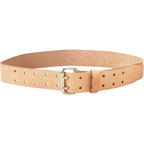 Ceinture &agrave; double ardillon, Cuir, Beige WestPier