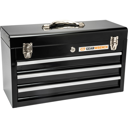 Portable Tool Box, 20" W, 3 Drawers, Black WestPier