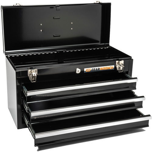 Portable Tool Box, 20" W, 3 Drawers, Black WestPier