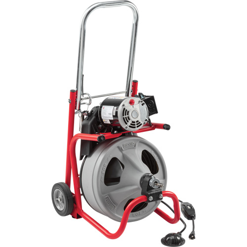 K-400 Autofeed Drum Machine with C-45IW cable, Electric, 1/2" x 75' and 3/8" x 100' WestPier