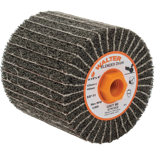 Two-In-One Finishing Drums, 4-1/4" Dia. x 4" W, 5/8"-11 Arbor, 80 Grit WestPier