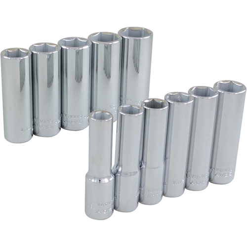 Jeu de douilles, 11 Mcx, Prise de 3/8", Profond WestPier