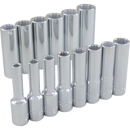 Jeu de douilles, 14 Mcx, Prise de 3/8", Profond WestPier