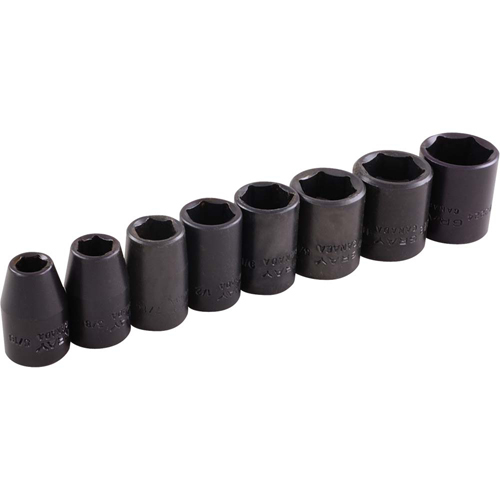Jeu de douilles, 8 Mcx, Chocs, Prise de 3/8" WestPier