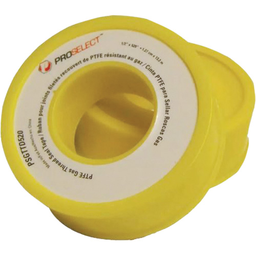 Gas & Oil PTFE Pipe Thread Tape, 12.7 mm (1/2") x 6.6 m (21.67'), Yellow WestPier