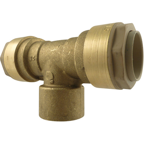 Quickline Air Piping Tee Connect, Brass, 1/2" WestPier