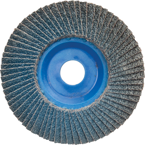 Disque &agrave; lamelles &agrave; grain grossier BlueFire, 5" x 7/8", Type 27, Grain 60, Alumine de zirconium WestPier