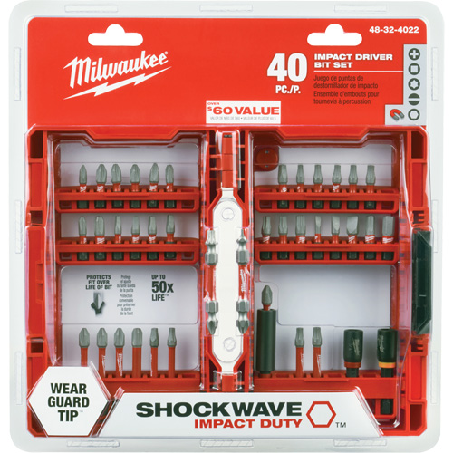 Jeu de 40 embouts de visseuse &agrave; percussion Shockwave Impact-Duty WestPier
