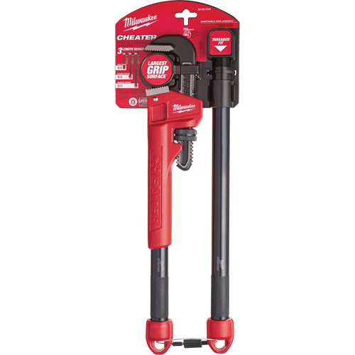 Cl&eacute; &agrave; tuyau adaptable Cheater, Cap des m&acirc;choires 2-1/2", Longueur 18"/24"/10", Fini Rev&ecirc;tement en poudre, Prise Ergonomique WestPier