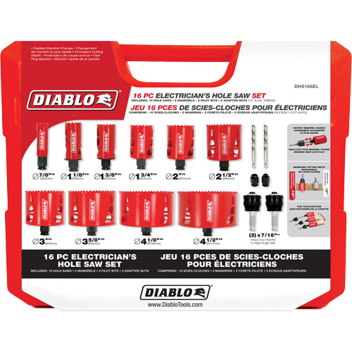 Ensemble de scie-cloche bim&eacute;tallique pour &eacute;lectricien, 16 morceaux WestPier