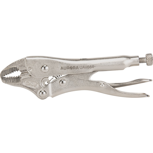 Locking Pliers with Wire Cutter, 5" Length, Curved Jaw WestPier