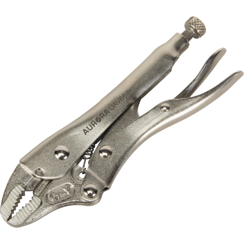 Locking Pliers with Wire Cutter, 5" Length, Curved Jaw WestPier