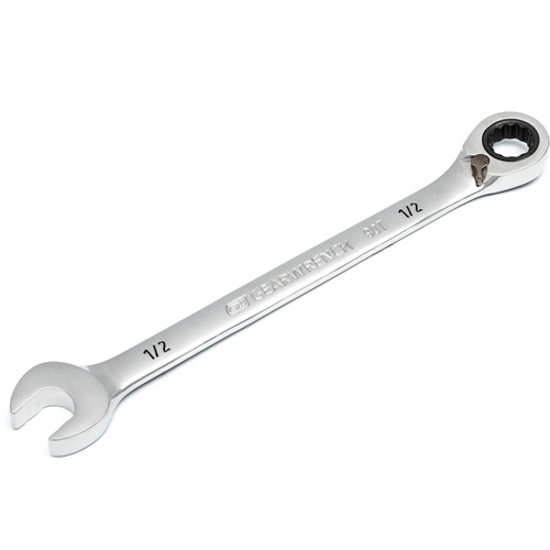 90-Tooth Reversible Ratcheting Wrench, 12 Point, 1/2", Chrome/Polished Finish WestPier