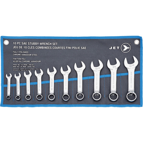 SCWS-10S Stubby Wrench Sets, Combination, 10 Pieces, Imperial WestPier