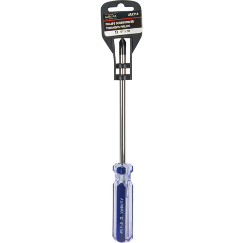 Tournevis Philips bleu transparent avec bandes, #3, Prise Plastique WestPier