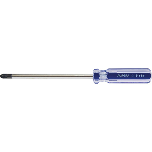 Tournevis Philips bleu transparent avec bandes, #3, Prise Plastique WestPier