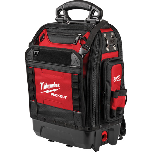 Sac &agrave; dos structur&eacute; PackOut, 9-1/2" lo x 18" la, Noir/Rouge, Polyester WestPier