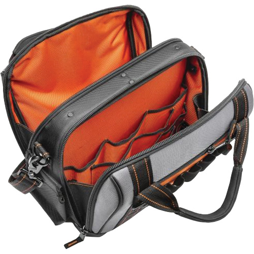 Sac ouvert de 14" pour outils d'ouvrier, Polyester, 32 pochettes, Noir/Gris WestPier
