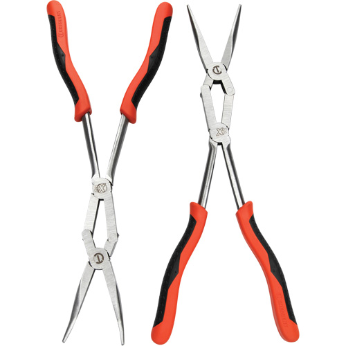 X2 Straight and Bent Long Nose Dual Material Plier Set, 2 Pieces WestPier