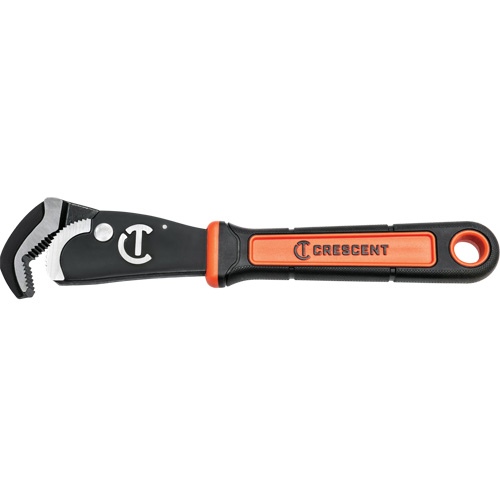 Cl&eacute; bimat&eacute;riau auto-ajustable pour tuyau, Cap des m&acirc;choires 1-1/2", Longueur 12", Fini Oxyde noir, Prise Coussin&eacute;e WestPier