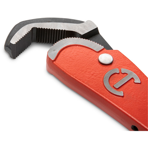 Cl&eacute; pour tuyau en acier auto-ajustable, Cap des m&acirc;choires 2-1/2", Longueur 16", Fini Rev&ecirc;tement en poudre, Prise Non-ergonomique WestPier