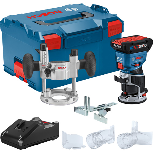 Brushless Colt Palm Router Kit with CORE18V&reg; 4 Ah Advanced Power Battery & Plunge Base WestPier