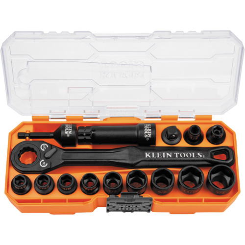 KNECT Essential Pass Through Impact Socket Set, 28 Pcs, Impact, 3/8" Drive Size WestPier