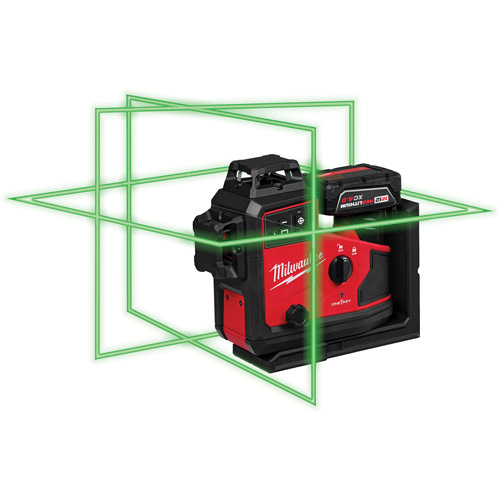 Laser vert &agrave; 3 plans sur 360° M12 avec r&eacute;cepteur et alignement automatique WestPier