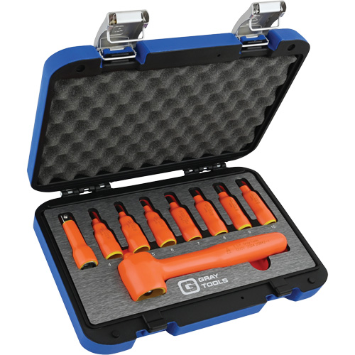 3/8" Drive Insulated Metric Hex Bit Socket and Attachment Set, 1000 V, 9 Pcs WestPier