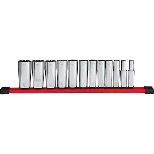 Jeu de douilles profondes SAE &agrave; 12 pans , 12 Mcx, Prise de 3/8", Profond WestPier