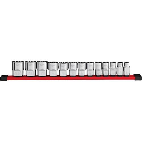 12-Point SAE Socket Set, 13 Pcs, 1/2" Drive Size WestPier