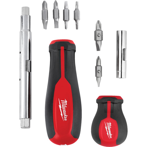 11-in-1 Multi-Bit Screwdriver & 6-in-1 Stubby Multi-Bit Screwdriver Set, 3"/9-4/5" L, Cushion Grip Handle WestPier