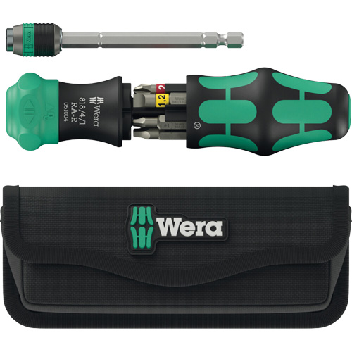 Tournevis &agrave; cliquet Kraftform Kompakt 26 RA-R avec pochette, Prise Plastique WestPier