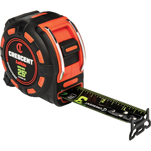 SHOCKFORCE NITE EYE Tape Measure, 1-1/4" x 25', Imperial Graduations WestPier