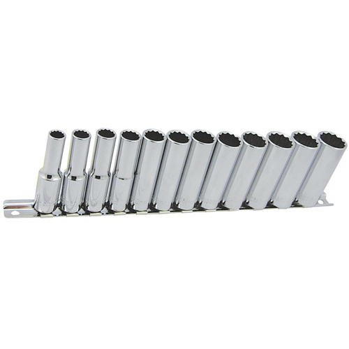 SS3812DM-12 12-Point Metric Socket Set, 12 Pcs, 3/8" Drive Size, Deep WestPier