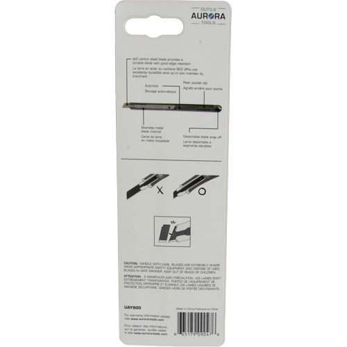 Couteau d'usage g&eacute;n&eacute;ral de 9 mm , Acier inoxydable, Prise en Plastique WestPier