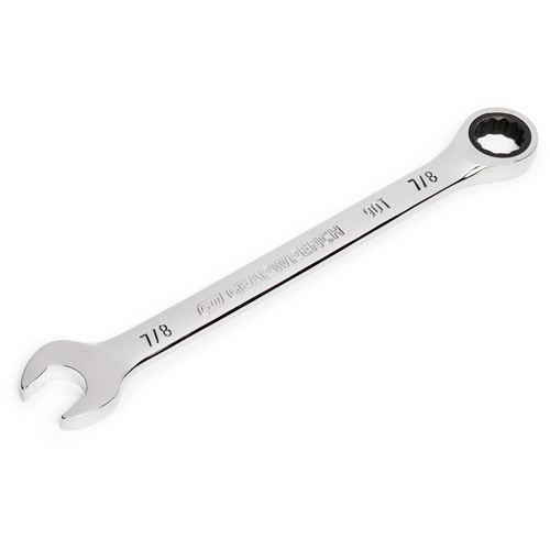 90-Tooth Ratcheting Combination Wrench, 12 Point, 7/8", Chrome Finish WestPier
