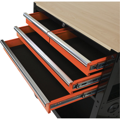 Utility Cart, 4 Drawers, Black/Orange WestPier