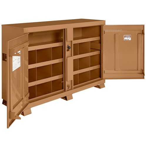 Model 129 Bin Storage Cabinet with Padlock, Steel, 48 Cubic Feet, Tan WestPier