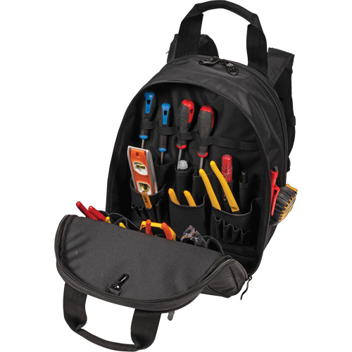 Phantom Collection 36-Pocket Tool Backpack, 11" L x 14-1/2" W, Black, Ballistic/Polyester WestPier