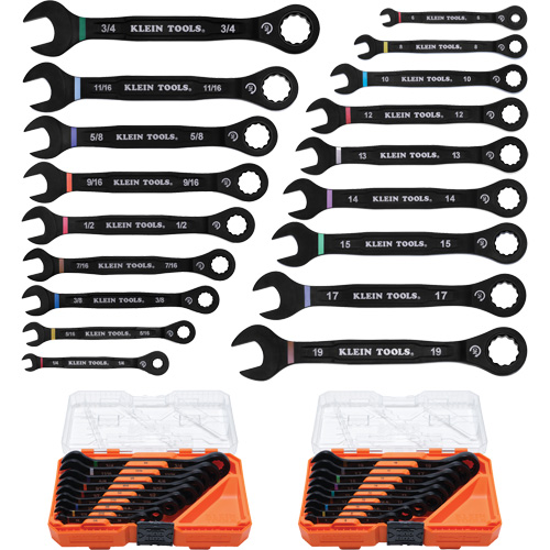 Wrench Set, Ratcheting Combination, 18 Pieces, Imperial and Metric WestPier