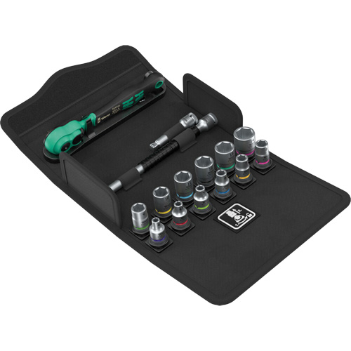 SA 13 Zyklop Comfort Ratchet Set with Reversing Lever, 15 Pcs, 1/4" Drive Size WestPier