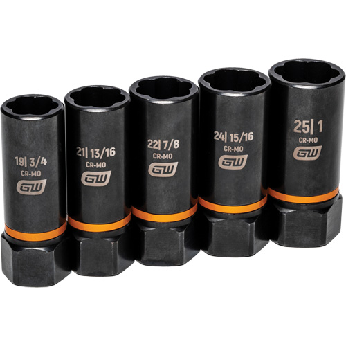Jeu de douilles d'extraction Bolt Biter, 5 Mcx, Chocs, Prise de 1/2", Profond WestPier