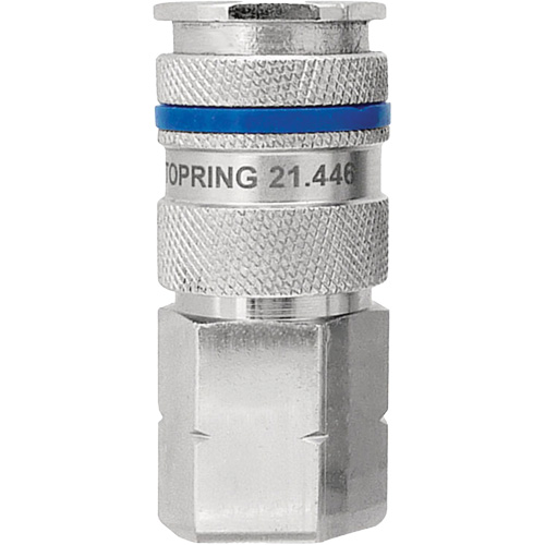 Raccord industriel rapide QUIKSILVER, Laiton nickel&eacute;, 1/4", NPT femelle, 435 PSI WestPier