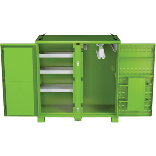 Armoire ventil&eacute;e pour le rangement d'&eacute;PI sur place, Acier, Vert lime haute visibilit&eacute; WestPier