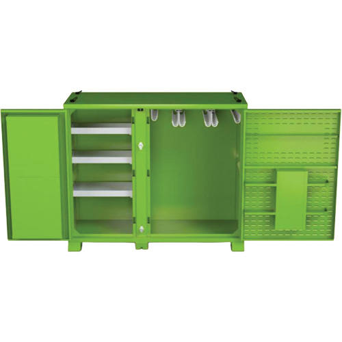 Armoire de rangement d'&eacute;PI sur place, Acier, Vert lime haute visibilit&eacute; WestPier